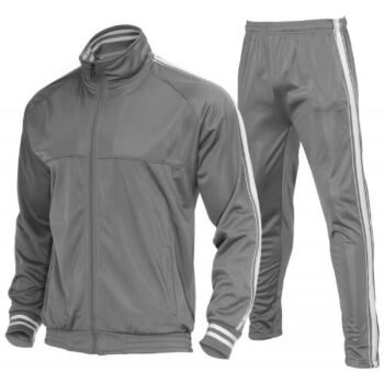 Mens Athletic 2 Piece Tracksuit Sets Casual Jogging Suits Full Zip Sports Set Stand-up collar Sweatsuit fo Men GrayXXL